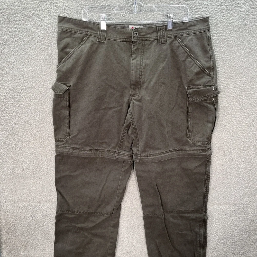Guide Series Pants Mens 40x32 Gray Canvas Convertible Cargo Double Knee Outdoors